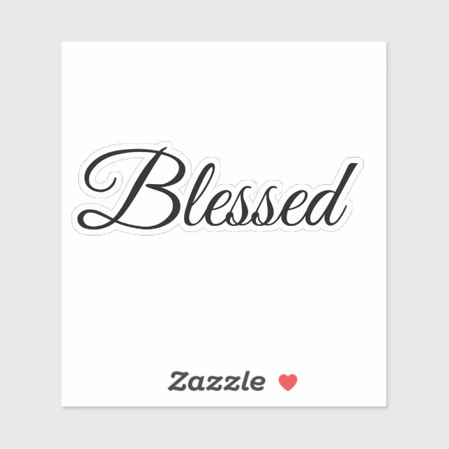 Adesivo Blessed Calligraphy Modern Typography Elegant (Folha)
