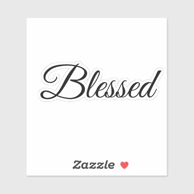 Adesivo Blessed Calligraphy Modern Typography Elegant (Folha)