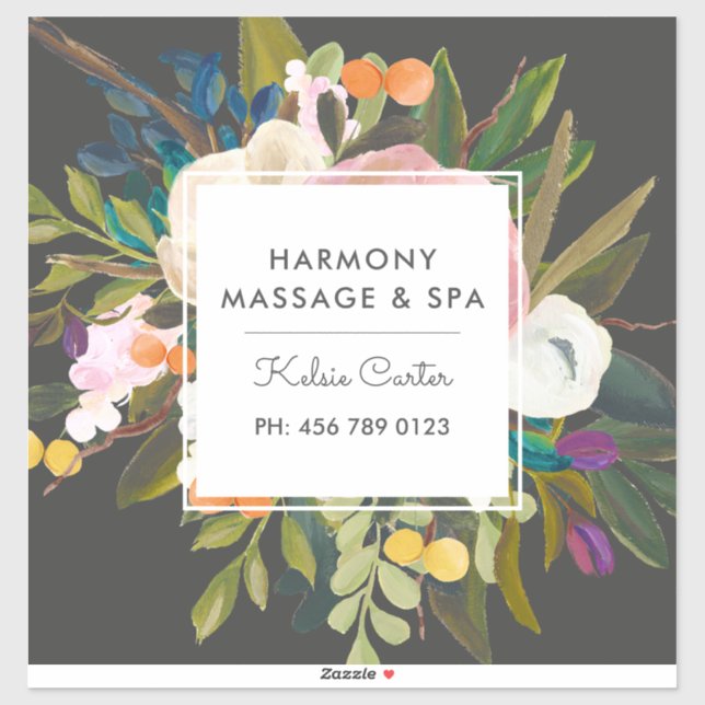 Adesivo Bliso Botânico Moderno Elegante | Preto (Folha)