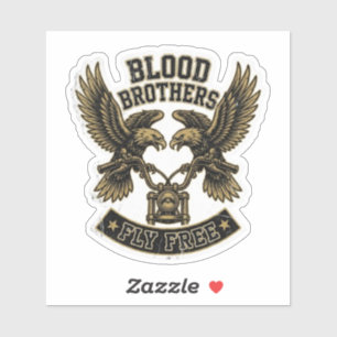Adesivo Blood Brothers Voam Livres Águia Dupla Motocicleta