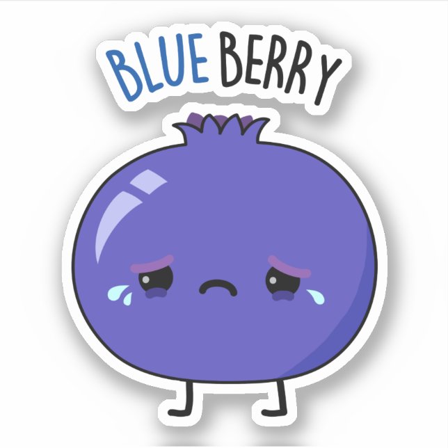 Adesivo Blue Berry Funny Blueberry Pun (Frente)
