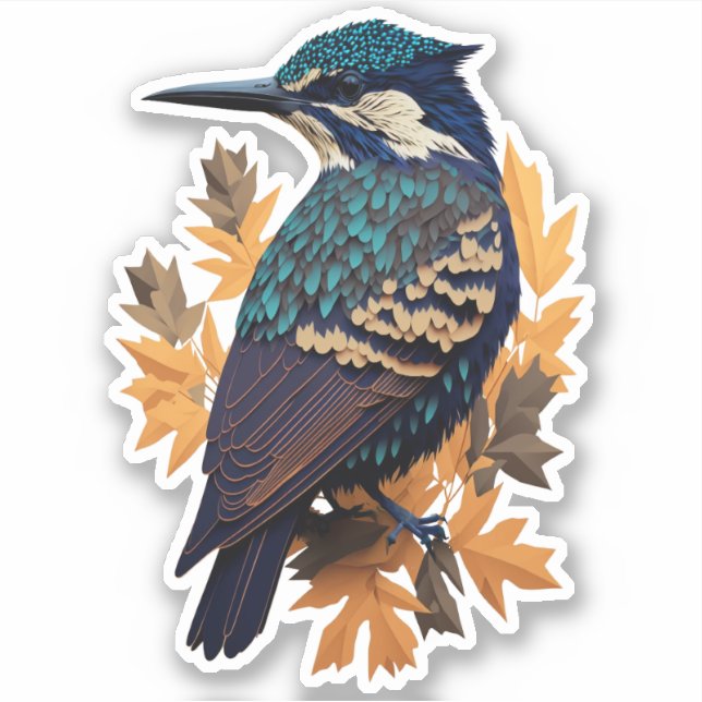 Adesivo Blue Bird Sticker - Arte Animal Vibrante (Frente)