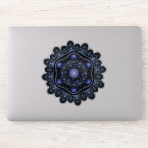 Adesivo Blue Black Tek Lace Boho Fractal Mandala