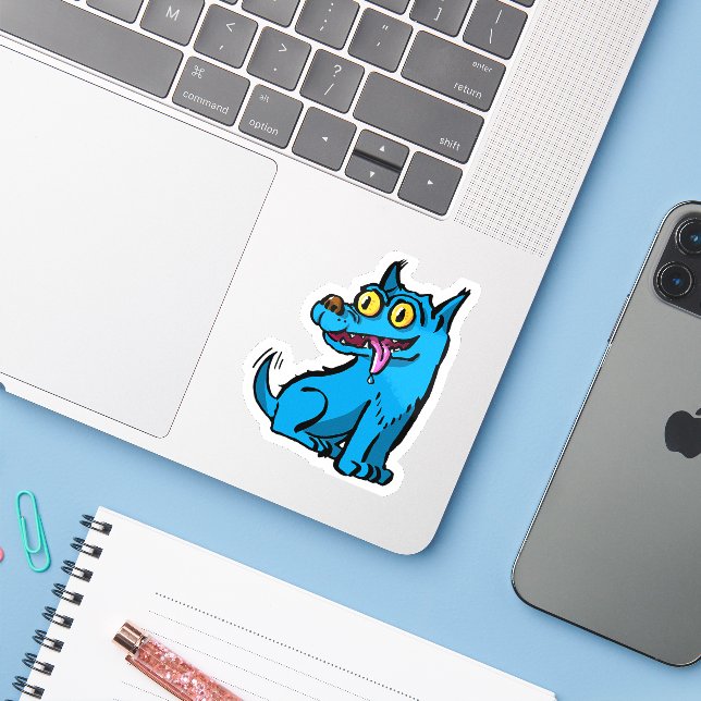 Adesivo Blue dog origins (Notebook com iPhone)
