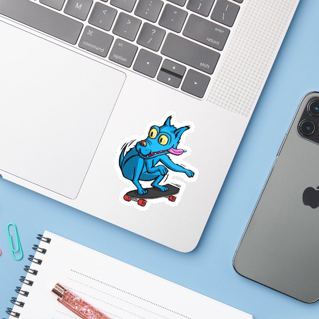 Adesivo Blue dog skater (Notebook com iPhone)