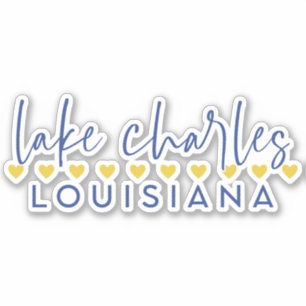 Adesivo Blue & Dourado Lake Charles, vinil Sticker do Loui