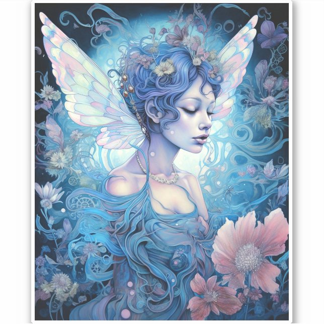 Adesivo Blue Fairy Fantasy Art (Frente)