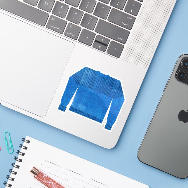 Adesivo Blue Ggansey (Notebook com iPhone)