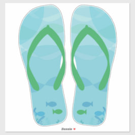 Adesivo Blue Green Beachy Chinelos Sandals de praia