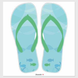 Adesivo Blue Green Beachy Chinelos Sandals de praia