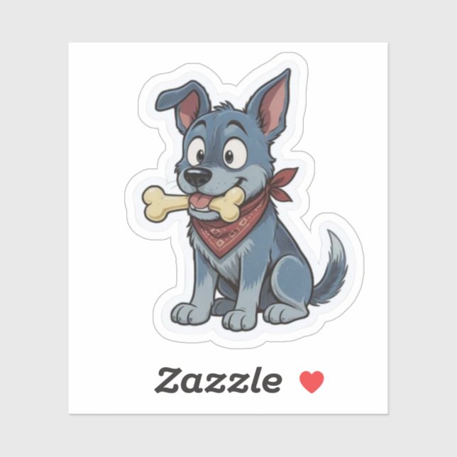 Adesivo Blue Heeler com Osso (Folha)