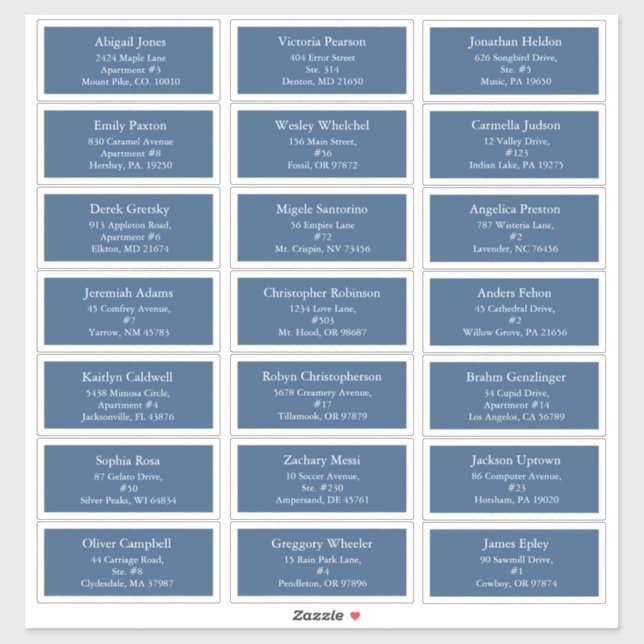 Adesivo Blue Holly Jolly Endereço de Natal (Folha)