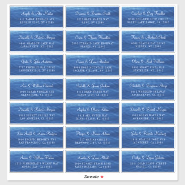Adesivo Blue Lake Water Individual Address Labels (Folha)