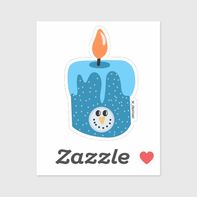 Adesivo Blue Snowman Candle (Folha)