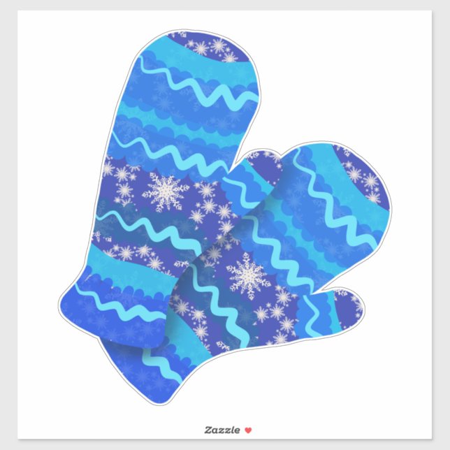 Adesivo Blue Winter Mittens | Feriado grande (Folha)