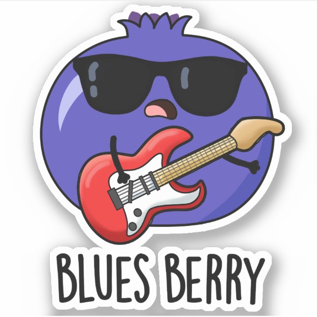 Adesivo Blues Berry Funny Fruta Pun (Frente)