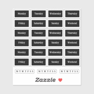 Adesivo Blurbs. Dias Da Semana - Mono