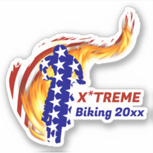 Adesivo BMX / Ciclismo de Terra Patriótico dos EUA
