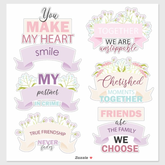 Adesivo Boa Citação do Dia de Amizade (Folha)