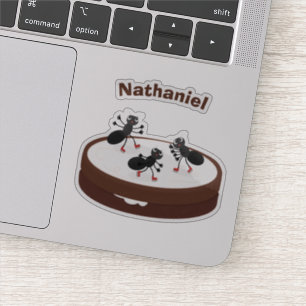 Adesivo Boas formigas patinando em desenho de biscoito