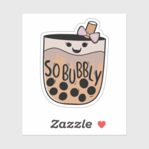 Adesivo Boba Brown Sugar Bubble Tea Cute e Engraçado
