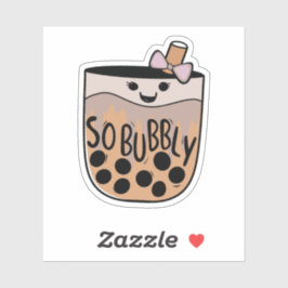 Adesivo Boba Bubble Tea Cute e Engraçado