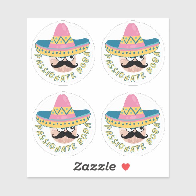 Adesivo Boba - Embalagem passiva de 4 (Folha)