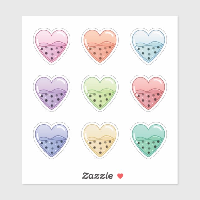 Adesivo Boba Hearts (Folha)
