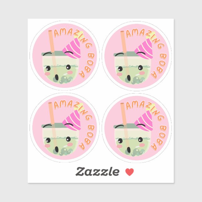 Adesivo Boba incrível - Pacote de 4 (Folha)