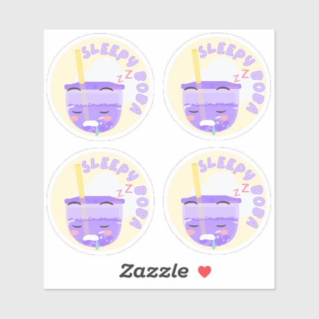 Adesivo Boba Sonolento - Embalagem de 4 (Folha)