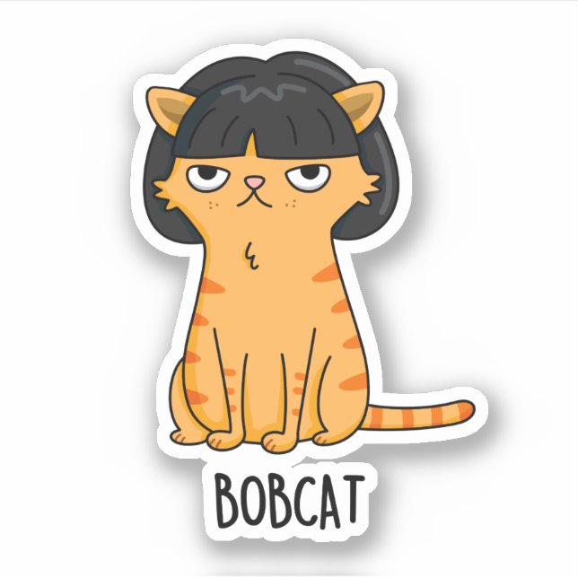 Adesivo Bobcat Funny Cat Bob Hair Pun (Frente)