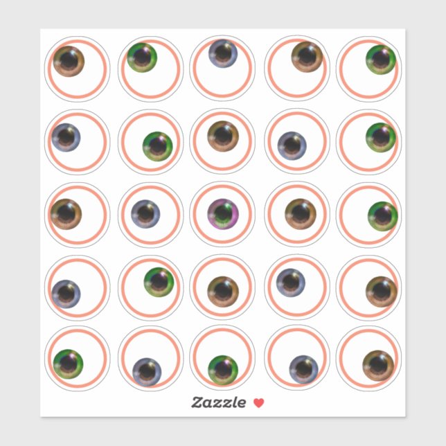 Adesivo Bobo Engraçado Cartoon Googly Eyebolas Sticker Set (Folha)