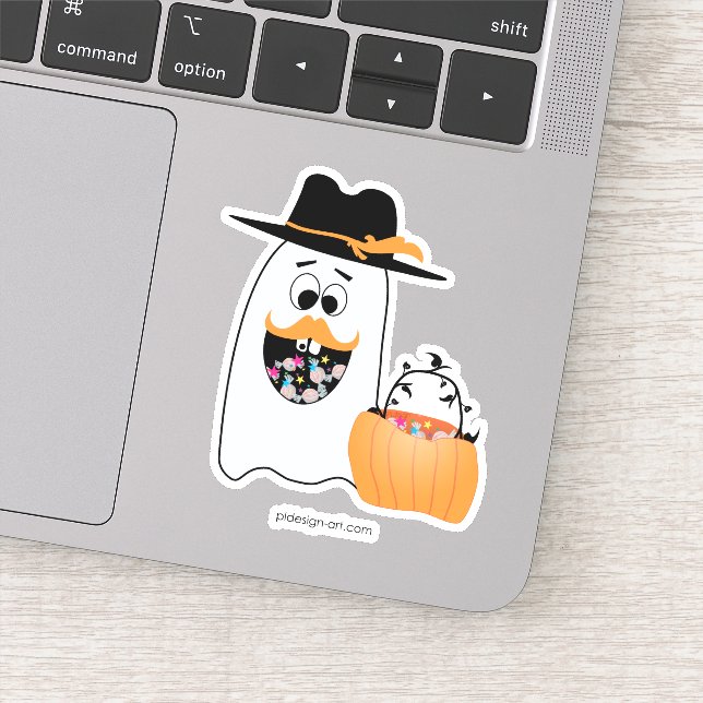 Adesivo Bobo Halloween Ghost Quer Seu Docinho (Detalhe)
