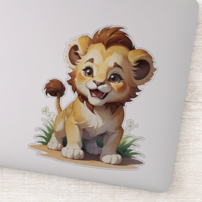 Adesivo Boca-branca Lion Safari Zoo Animal (Detalhe)