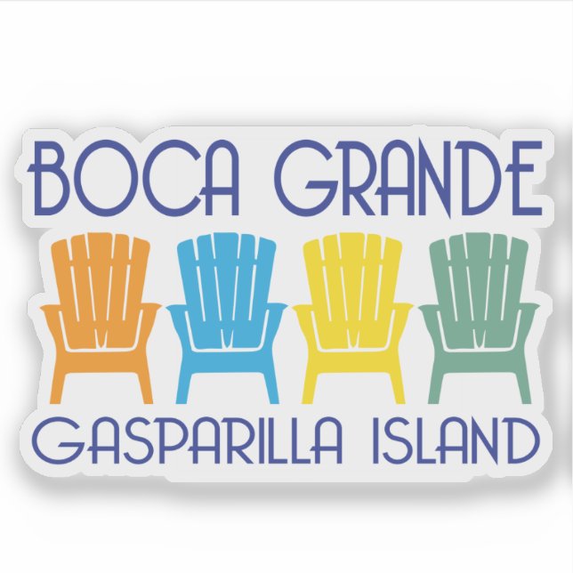 Adesivo Boca Grande Gasparilla Island, cadeiras de praia n (Frente)