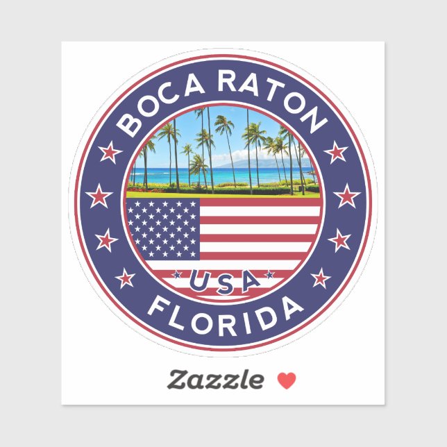 Adesivo Boca Raton Florida, Boca Raton (Folha)