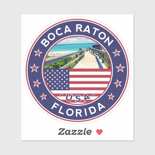 Adesivo Boca Raton Florida, Boca Raton (Folha)
