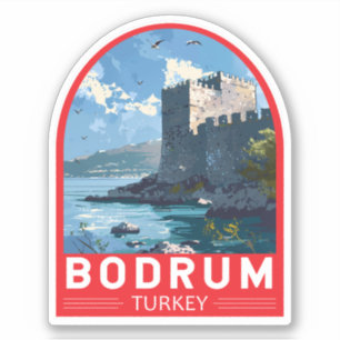 Adesivo Bodrum Castle Turkey Viagem Art Vintage