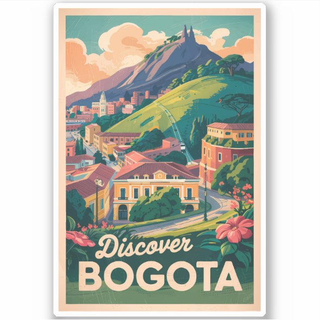 Adesivo Bogota Colombia Viagem Art Vintage (Frente)