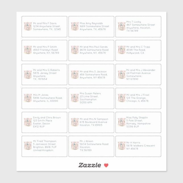 Adesivo Boho 18 Nome Individual Endereço Convidado para Ca (Folha)