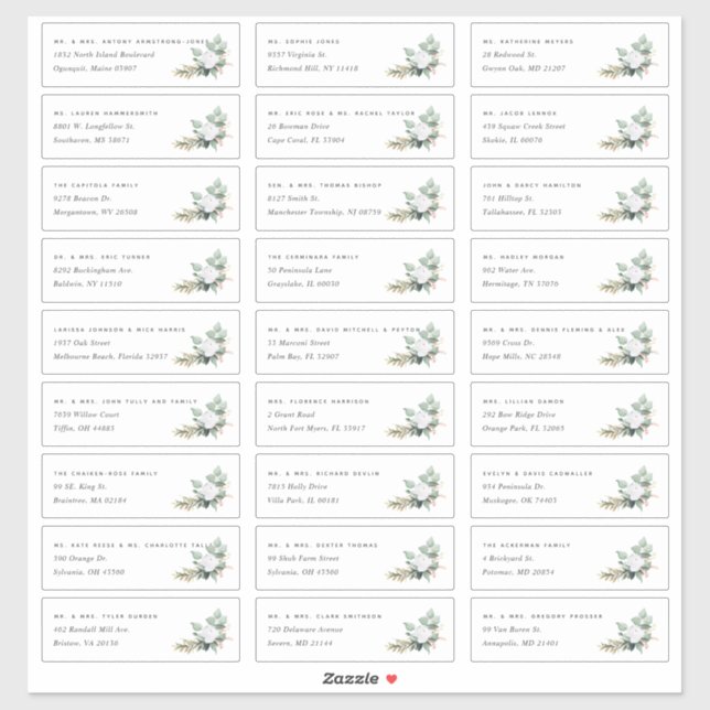 Adesivo Boho Blooms | Rótulos de Endereço de Convidado Ind (Folha)