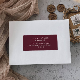 Adesivo Boho Chic Burgundy Red Guest Labels
