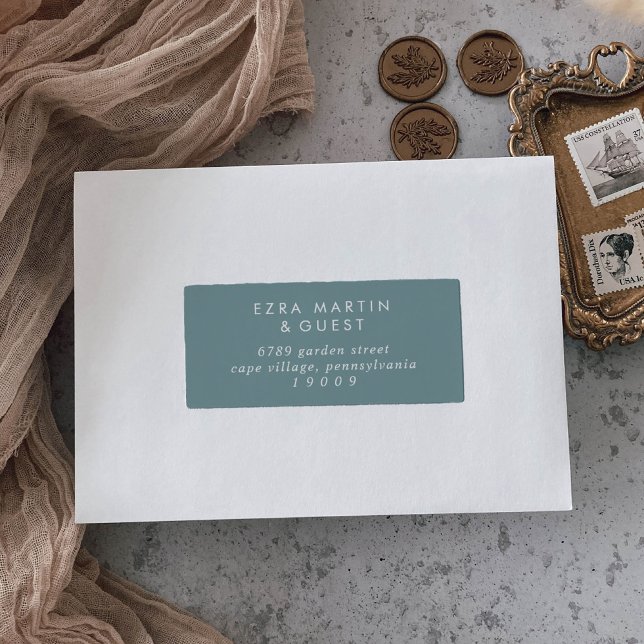 Adesivo Boho Chic Seafoam Teal Guest Labels (Criador carregado)