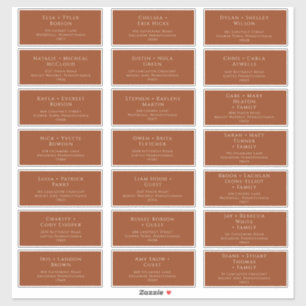 Adesivo Boho Desert   Rust Wedding Guest Address Labs