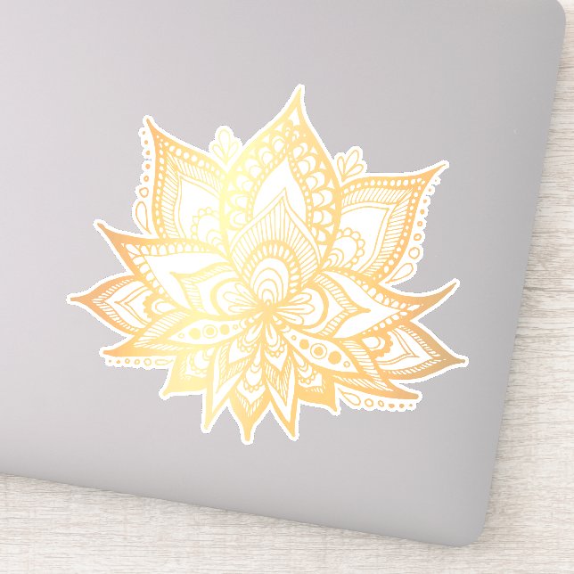 Adesivo Boho Dourado Lotus Flower (Detalhe)