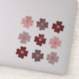 Adesivo Boho Flores Rosa Terrestres Vinhetas