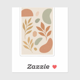 Adesivo Boho Pastel Leaves Custom Sticker | Modern Botanic