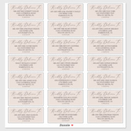 Adesivo Boho Pastel Peach Wedding Guest Address Labels