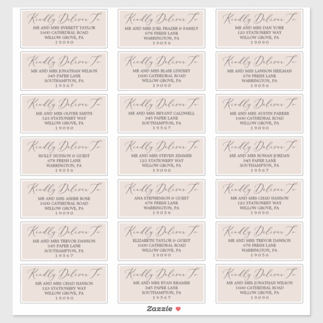 Adesivo Boho Pastel Peach Wedding Guest Address Labels (Folha)