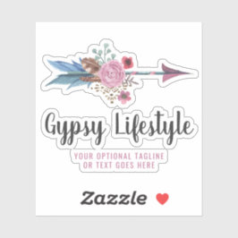 Adesivo Boho Rustic Feather Arrow Watercolor Logotipo Bohe